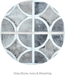 ALPHA – Custom Animal Hide Rug in Geometric Circle Pattern