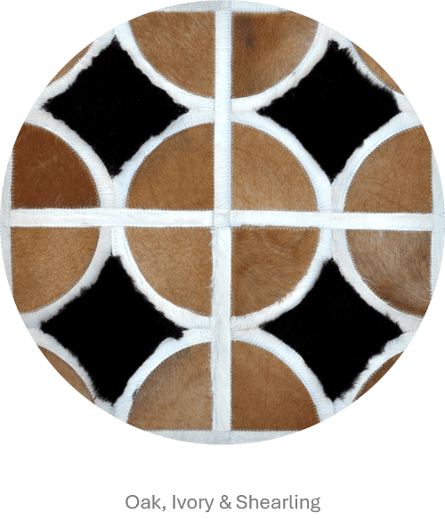 ALPHA – Custom Animal Hide Rug in Geometric Circle Pattern, photo 8 of 9