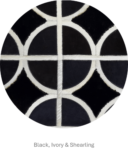 ALPHA – Custom Animal Hide Rug in Geometric Circle Pattern, photo 9 of 9