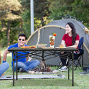Aluminum Camping Table for 4-6 People with Carry Bag-Black by DirectDeals