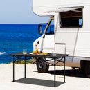 Aluminum Camping Table for 4-6 People with Carry Bag-Black by DirectDeals