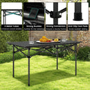 Aluminum Camping Table for 4-6 People with Carry Bag-Black by DirectDeals