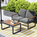 4 Piece Patio Aluminum Furniture Set with Armrests and Tabletop-Gray by LJGDeals