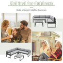 4 Pieces Aluminum Patio Furniture Set with Thick Seat and Back Cushions-Gray by DirectDeals