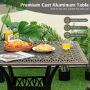 35.4 Inch Aluminum Patio Square Dining Table with Umbrella Hole-Bronze by LJGDeals