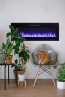 Amantii Fire & Ice Evolution 42" Linear Electric Fireplace with WiFi, Frameless Design & Multi-Color LED Flames