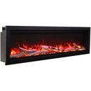 Amantii Symmetry Bespoke 88" Built-In Smart Electric Fireplace – Indoor/Outdoor with Bluetooth and Crackling Sound