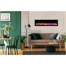 Amantii Symmetry Lumina 100" Smart Built-In Electric Fireplace – Indoor/Outdoor with LED Logset & Front Heat Vent