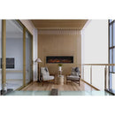 Amantii Symmetry Lumina 100" Smart Built-In Electric Fireplace – Indoor/Outdoor with LED Logset & Front Heat Vent