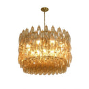 Amber Glass Prism Murano Style Chandelier