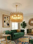 Amber Glass Prism Murano Style Chandelier