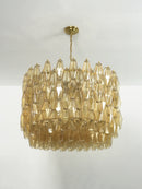 Amber Glass Prism Murano Style Chandelier