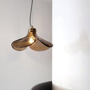 Amber Petal Glass Pendant Light