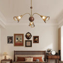 Amber Wavy Glass Floral Chandelier