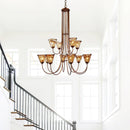 Amber Wavy Glass Chandelier