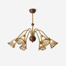 Amber Wavy Glass Floral Chandelier