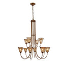 Amber Wavy Glass Chandelier