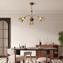 Amber Wavy Glass Floral Chandelier