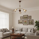 Amber Wavy Glass Floral Chandelier