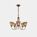 Amber Wavy Glass Chandelier