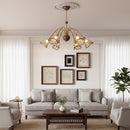 Amber Wavy Glass Floral Chandelier