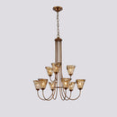 Amber Wavy Glass Chandelier
