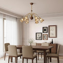 Amber Wavy Glass Floral Chandelier