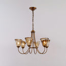 Amber Wavy Glass Chandelier