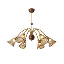 Amber Wavy Glass Floral Chandelier