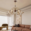 Amber Wavy Glass Floral Chandelier