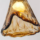 Amber Wavy Glass Floral Chandelier