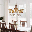 Amber Wavy Glass Chandelier