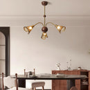 Amber Wavy Glass Floral Chandelier