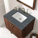 James Martin Amberly 30" Dual Mount Single Bathroom Vanity, Mid-Century Walnut