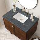 James Martin Amberly 36" Dual Mount Single Bathroom Vanity, Mid-Century Walnut