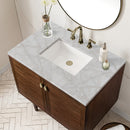 James Martin Amberly 36" Dual Mount Single Bathroom Vanity, Mid-Century Walnut