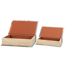 American West Book Box Set of 2 | Vintage Book Shaped Storage Stash Trinket Boxes