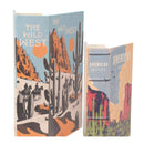 American West Book Box Set of 2 | Vintage Book Shaped Storage Stash Trinket Boxes