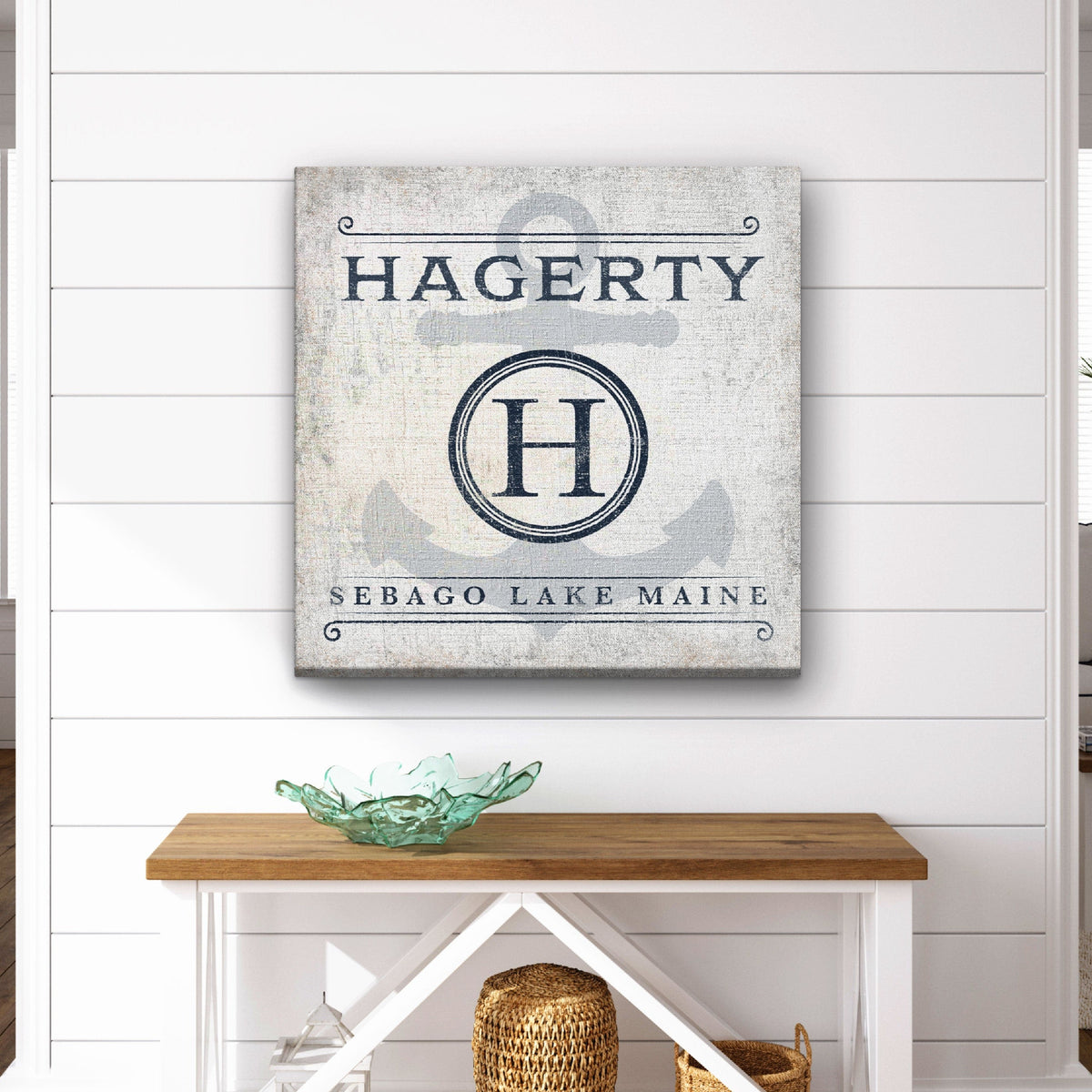 Personalized Family Name & Anchor Monogram Canvas Decor, photo 7 of 7