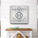 Personalized Family Name & Anchor Monogram Canvas Decor