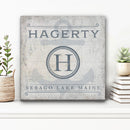 Personalized Family Name & Anchor Monogram Canvas Decor