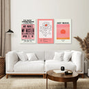 Colorful Pop Art Bright Pink Wall Decor Set by Wall Art Set