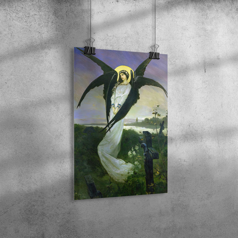 "Angel in a Cemetery" by Vasily Alexandrovich Kotarbinsky Matte Poster