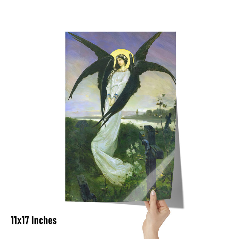 "Angel in a Cemetery" by Vasily Alexandrovich Kotarbinsky Matte Poster