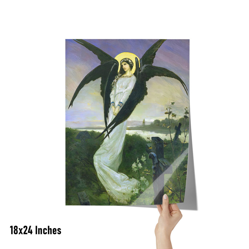 "Angel in a Cemetery" by Vasily Alexandrovich Kotarbinsky Matte Poster