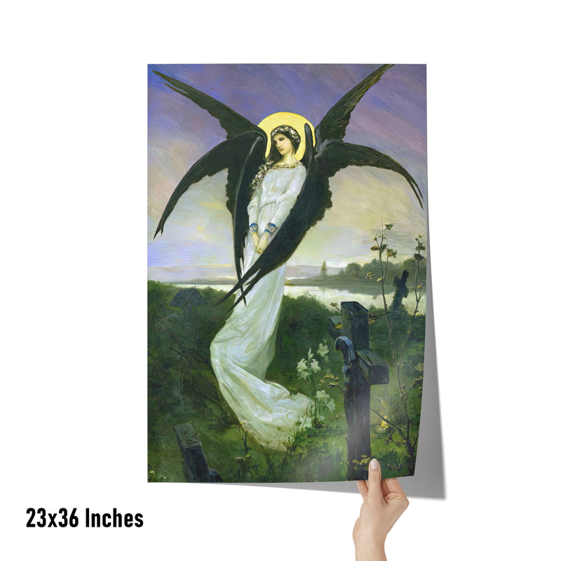 "Angel in a Cemetery" by Vasily Alexandrovich Kotarbinsky Matte Poster