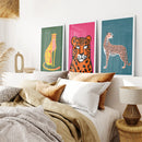 Cheetah Cat Prints Colorful Wall Art Decor by Wall Art Set