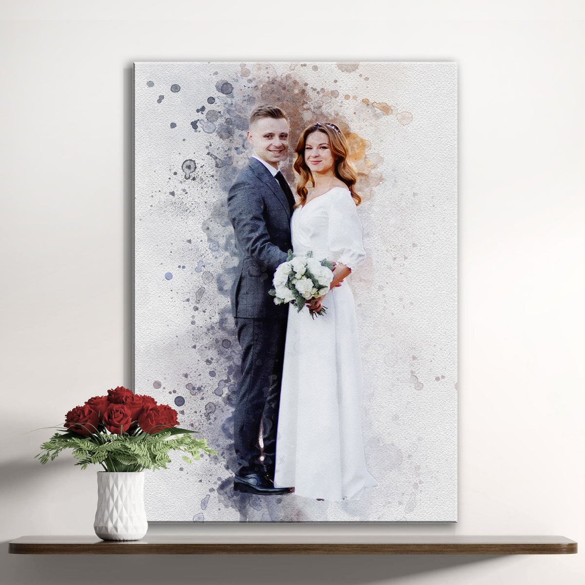 Custom Anniversary Watercolor Portrait, photo 2 of 8