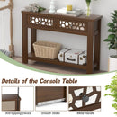2-Tier Console Table with Drawers and Open Storage Shelf by LJGDeals