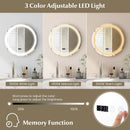 Anti-Fog Round Led Bathroom Mirror with 3 Color LED Lights by LJGDeals